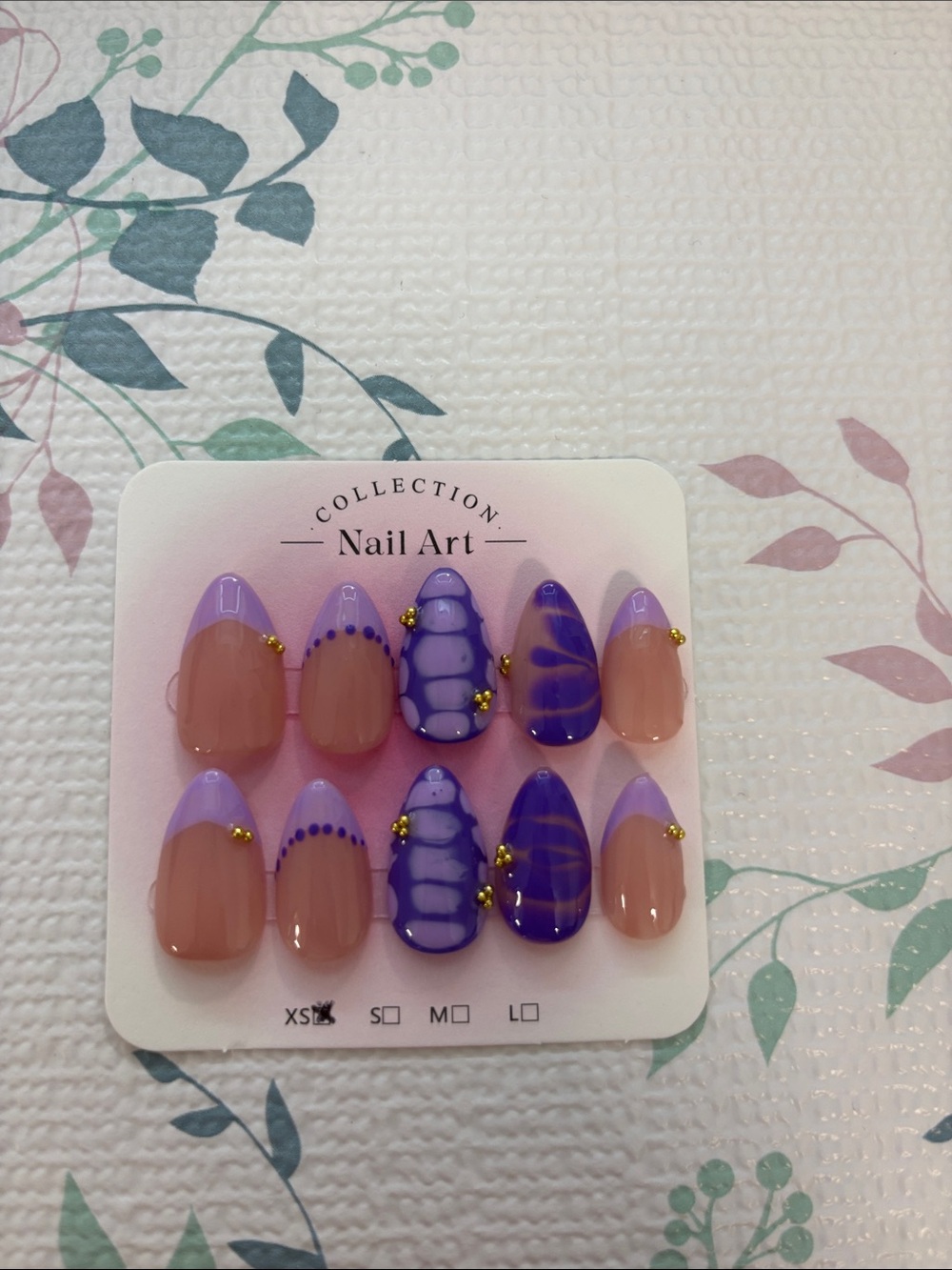 Collection Nail Art Press-On Nails - Purple Accent French Tips